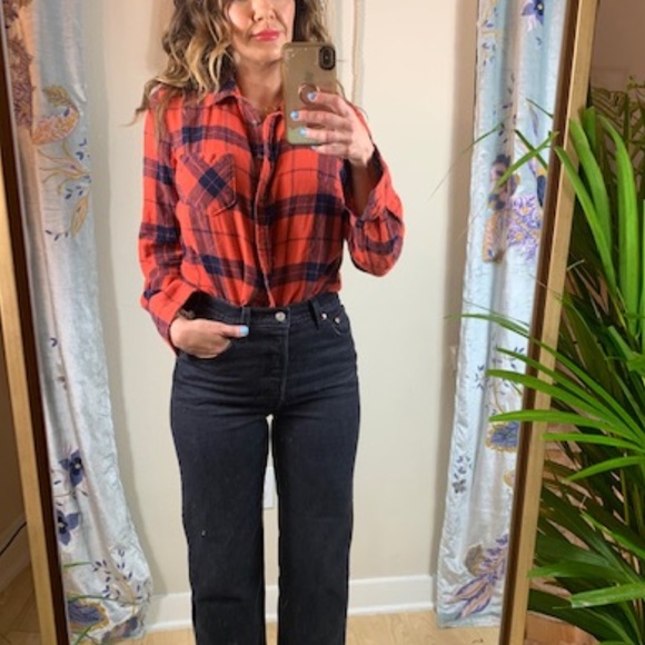 3/$18 • Merona • Plaid Flannel Button Down • L - Picture 3 of 12